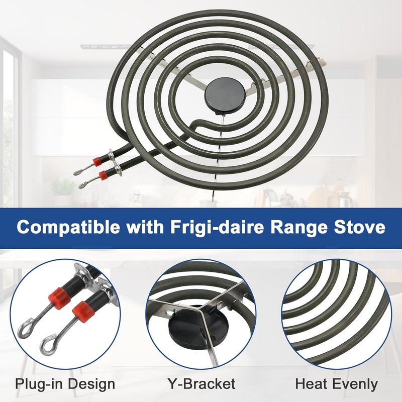 Fetechmate W10290350 W10290353 Porcelain Burner Drip Pans and MP22YA Electric Range Stove Element Set Replacement for Ama-na Whirl-pool Electric Range Stove Top Replace W10288051 Black Burner Kit by - Image 3